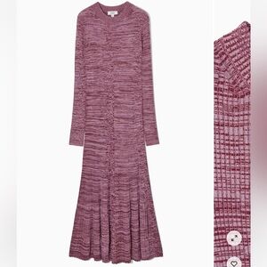 COS MÉLANGE RIBBED MIDI DRESS